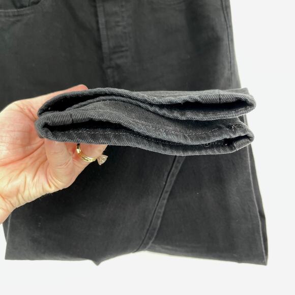 Levi's Premium Wedgie Straight Jeans Womens Sz 25 Button Fly Black Denim - Picture 3 of 8